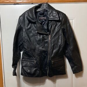 Wilson Black Leather Jacket M as is